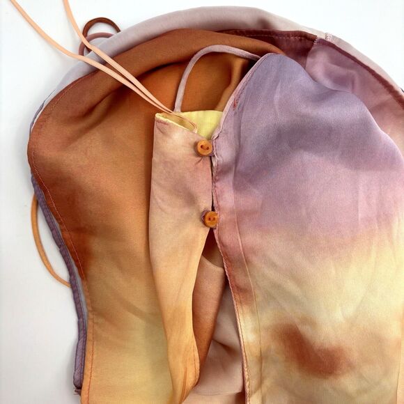 NWT Zara Asymmetric Purple Pink Ombre Print Top Spaghetti Straps Women’s Medium - Picture 9 of 13